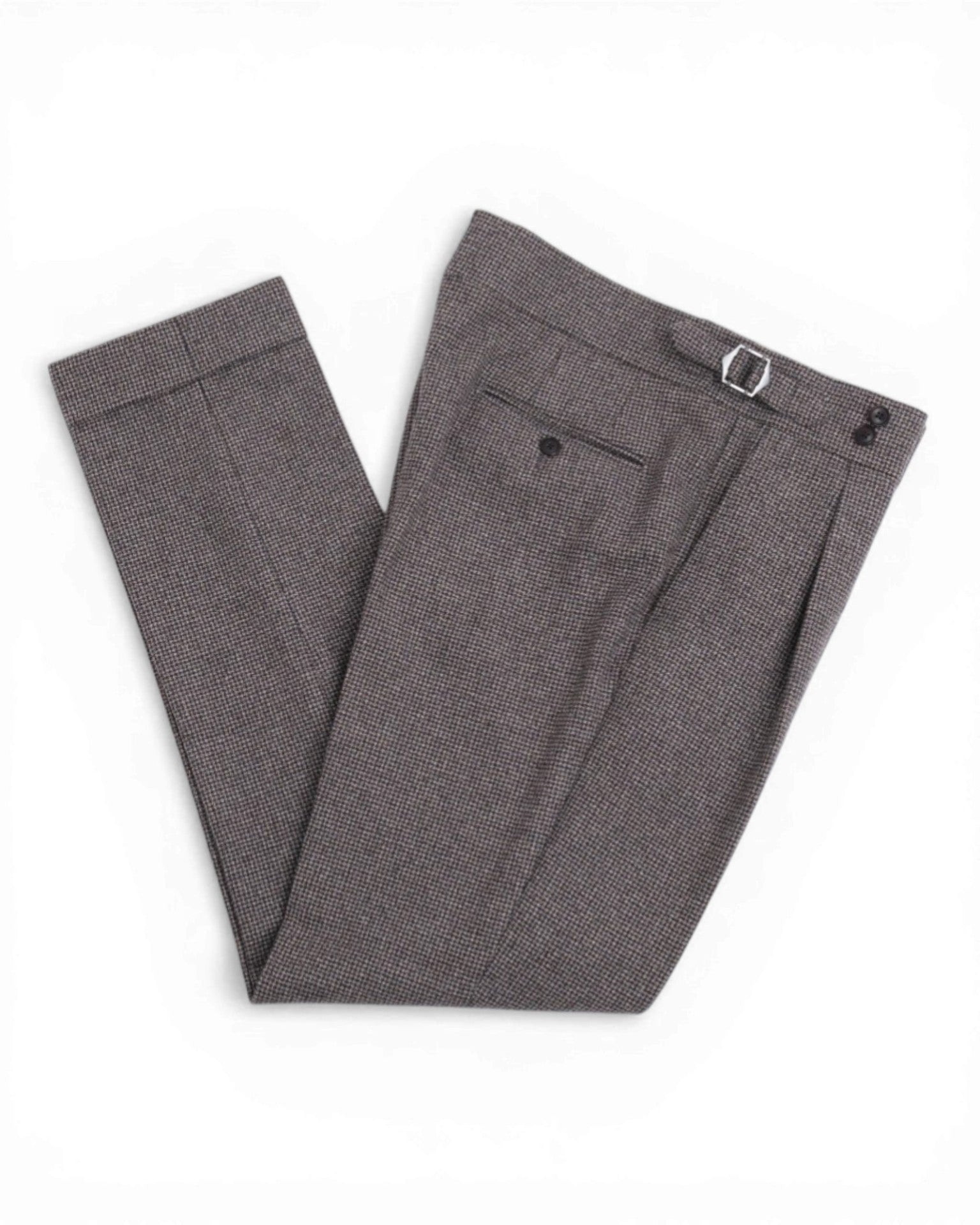 Brown/Beige/Navy Puppytooth Flannel 3-Piece Suit