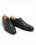 Black Leather Wing-Tip Oxfords