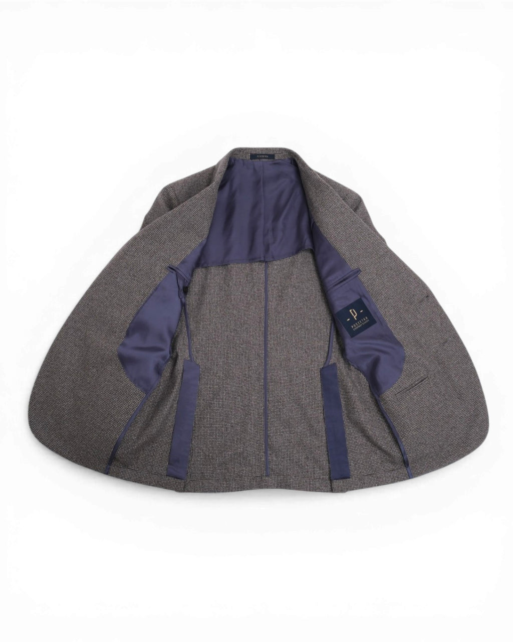 Brown/Beige/Navy Puppytooth Flannel 3-Piece Suit