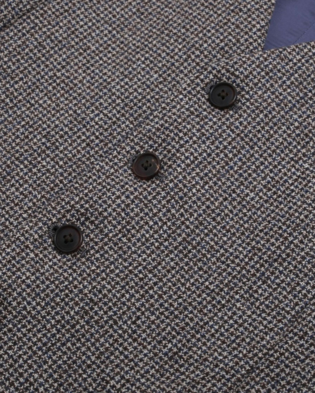 Brown/Beige/Navy Puppytooth Flannel 3-Piece Suit