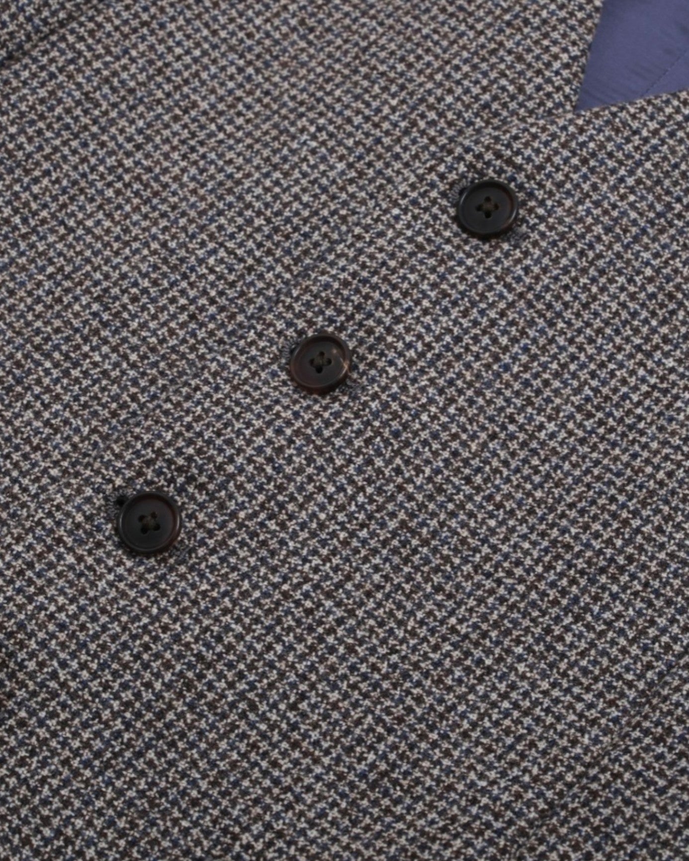 Brown/Beige/Navy Puppytooth Flannel 3-Piece Suit