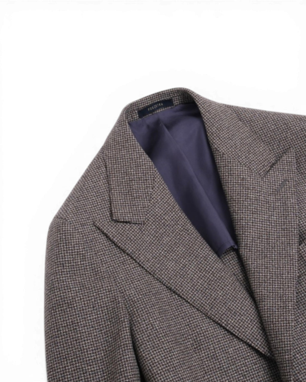 Brown/Beige/Navy Puppytooth Flannel 3-Piece Suit