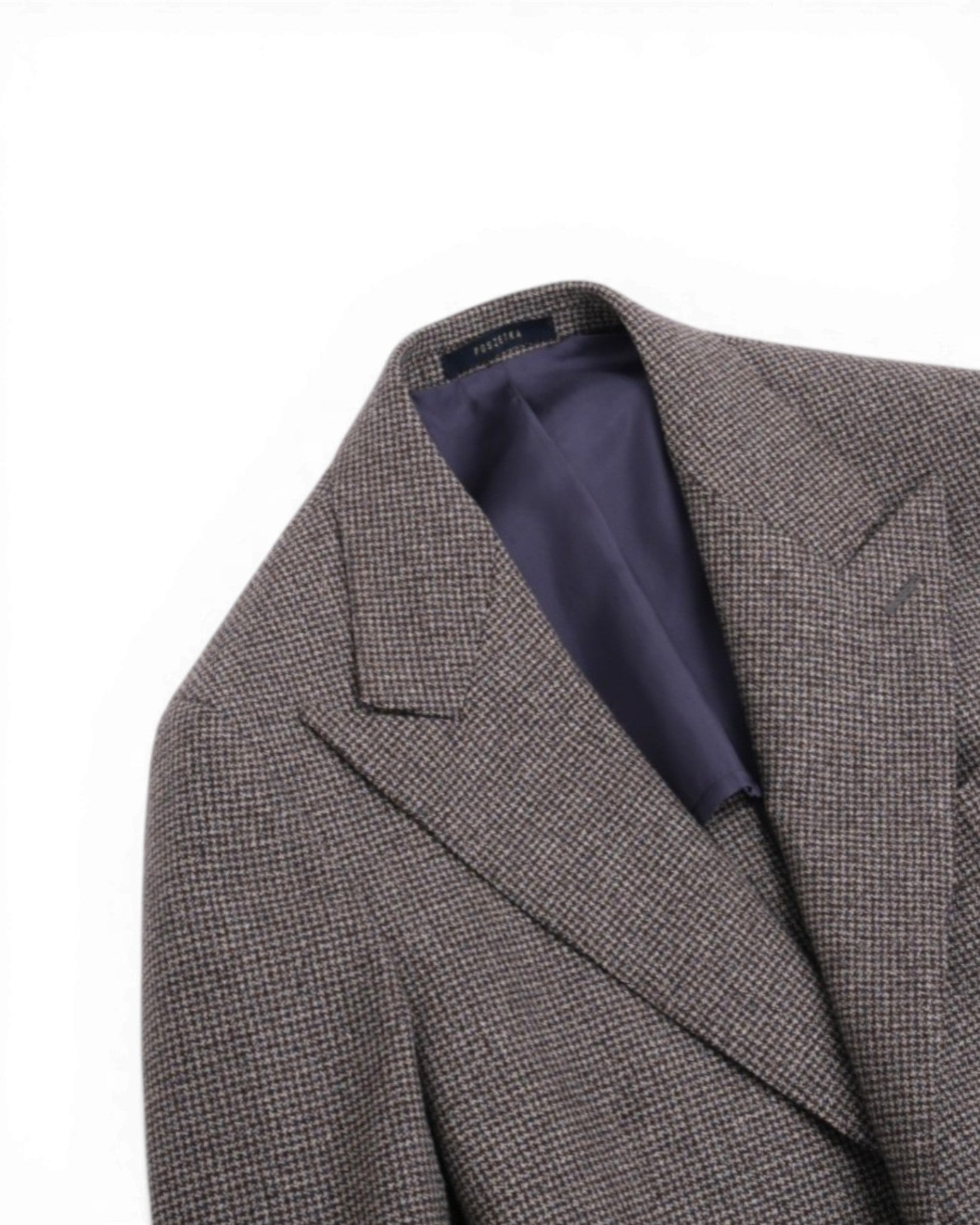 Brown/Beige/Navy Puppytooth Flannel 3-Piece Suit