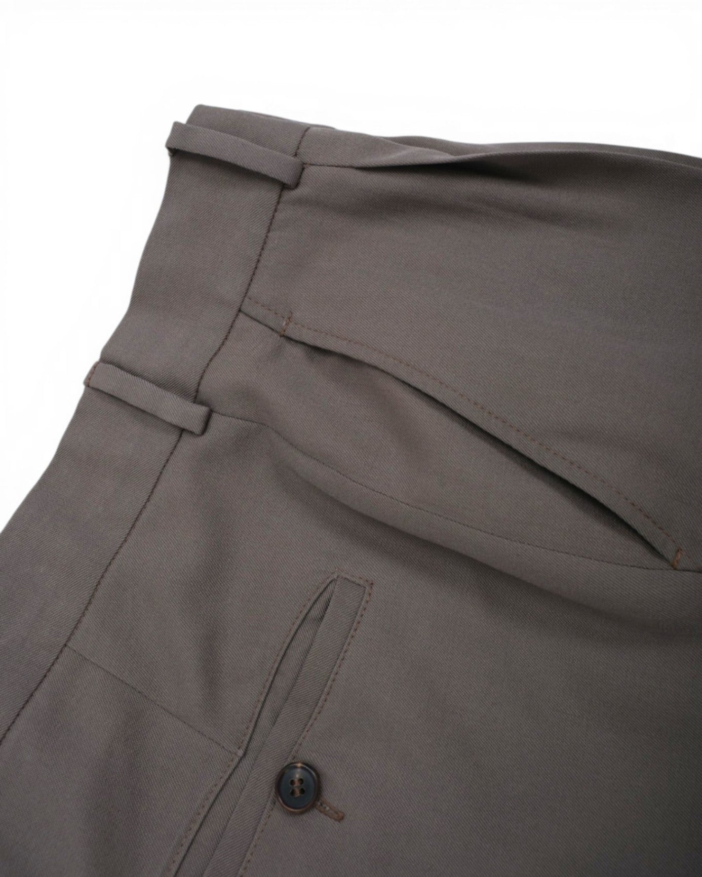 Taupe Takisada Nagoya Gabardine Wool Trousers