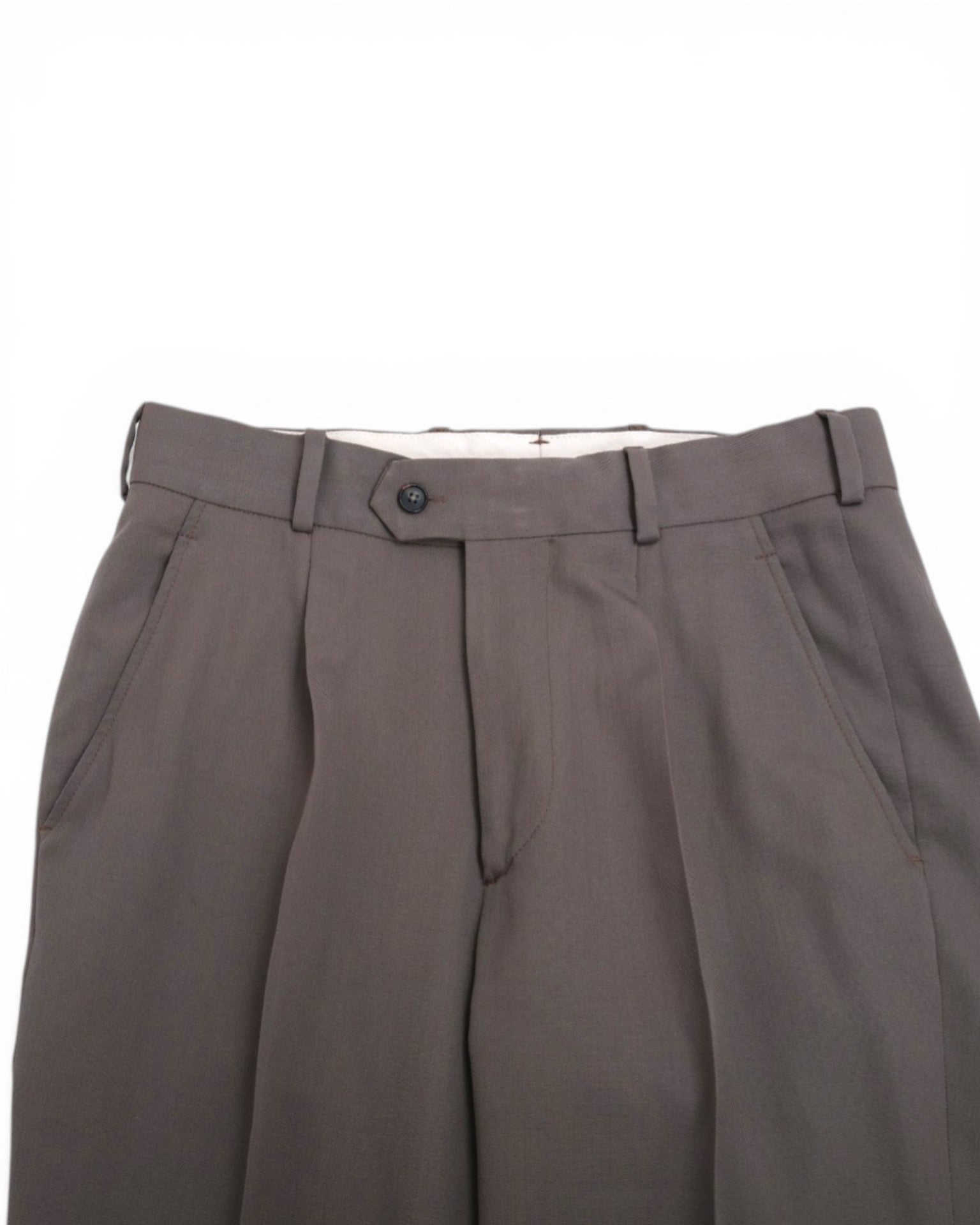 Taupe Takisada Nagoya Gabardine Wool Trousers