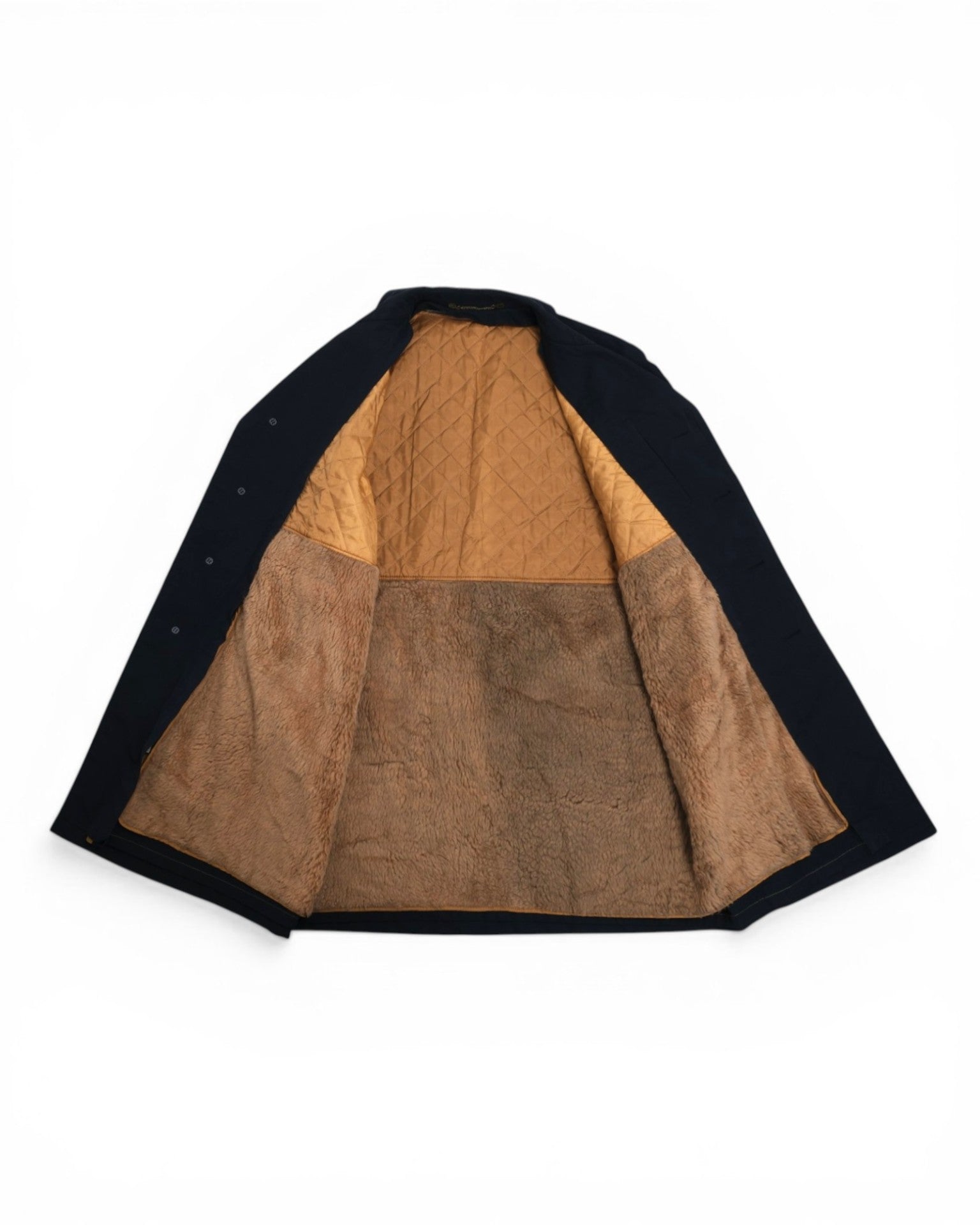 Dark Navy Raglan Padded Overcoat