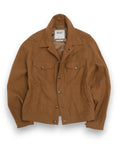 Light Tobacco Unlined Linen Trucker Jacket