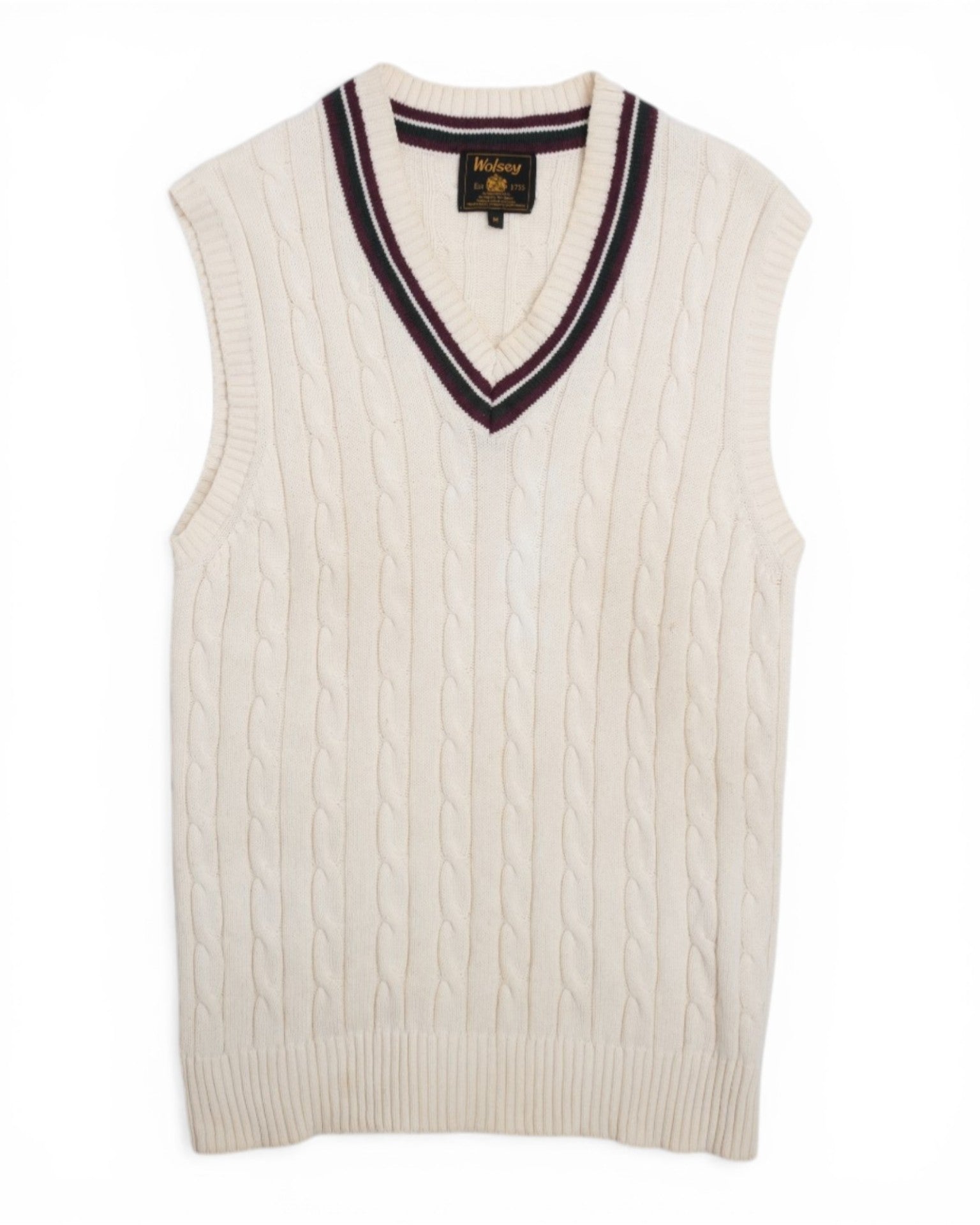Cream White Cable Knitted Vest