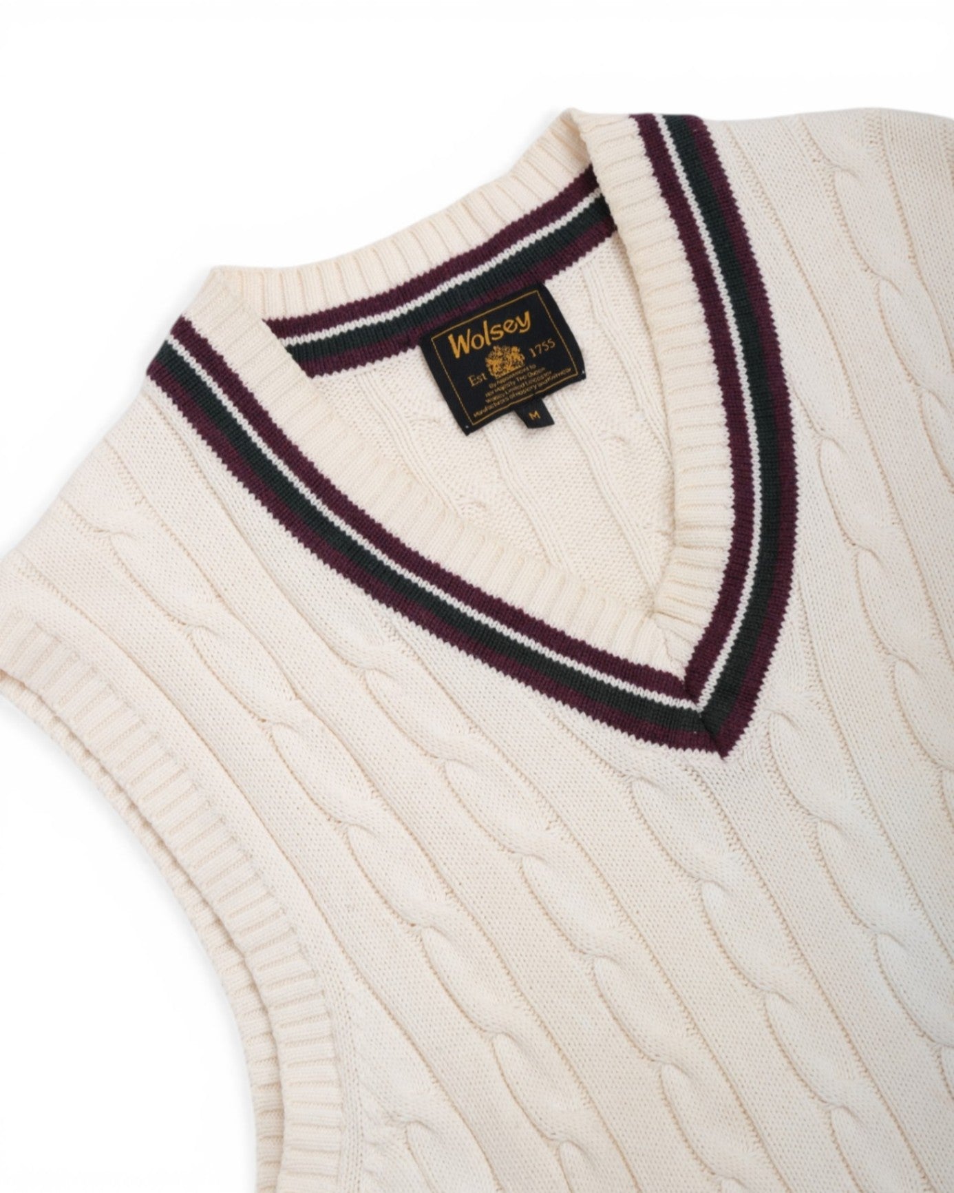 Cream White Cable Knitted Vest