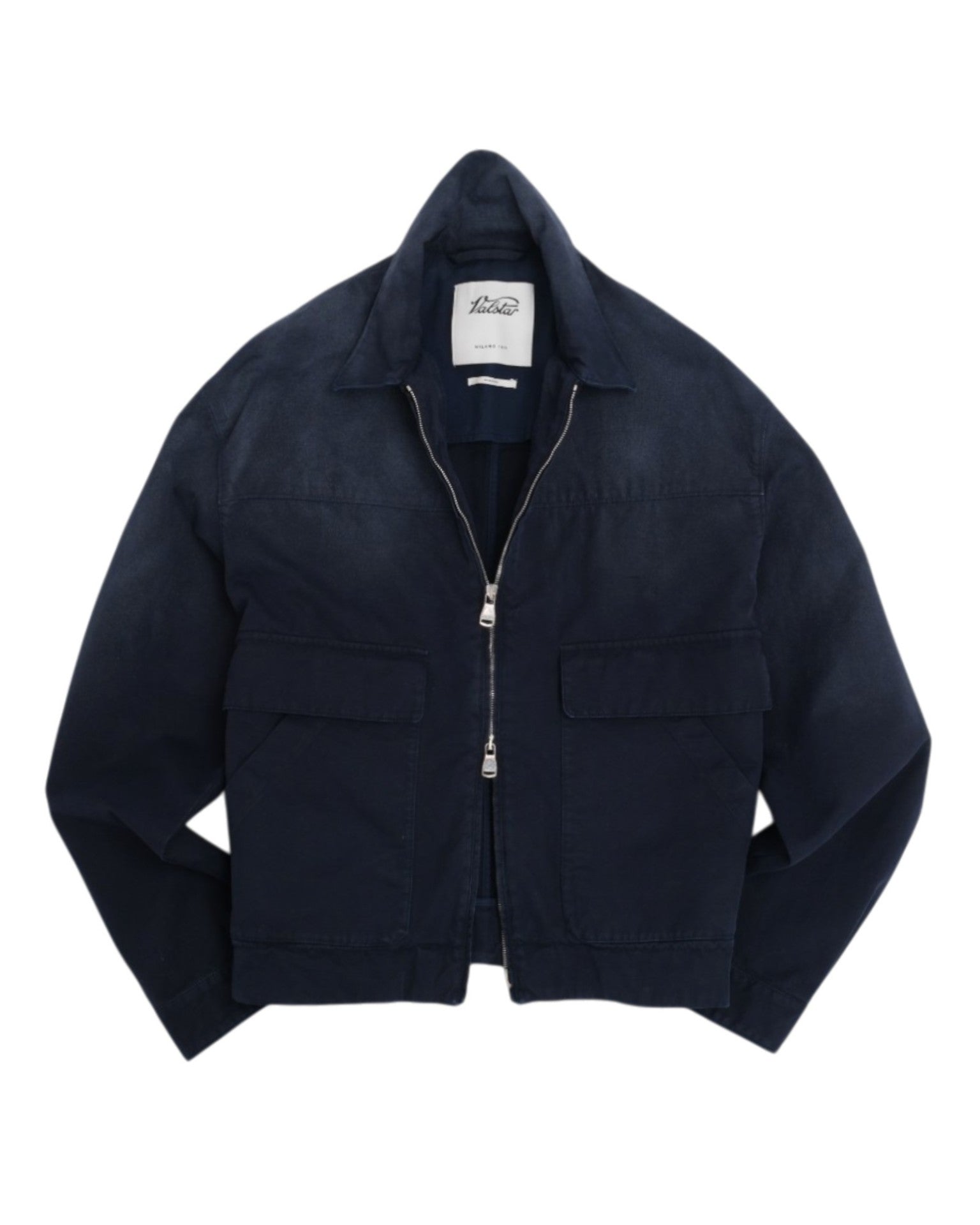 Faded Navy Canvas Trucker Jacket