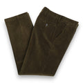 Dark Olive High-Rise Cord Trousers