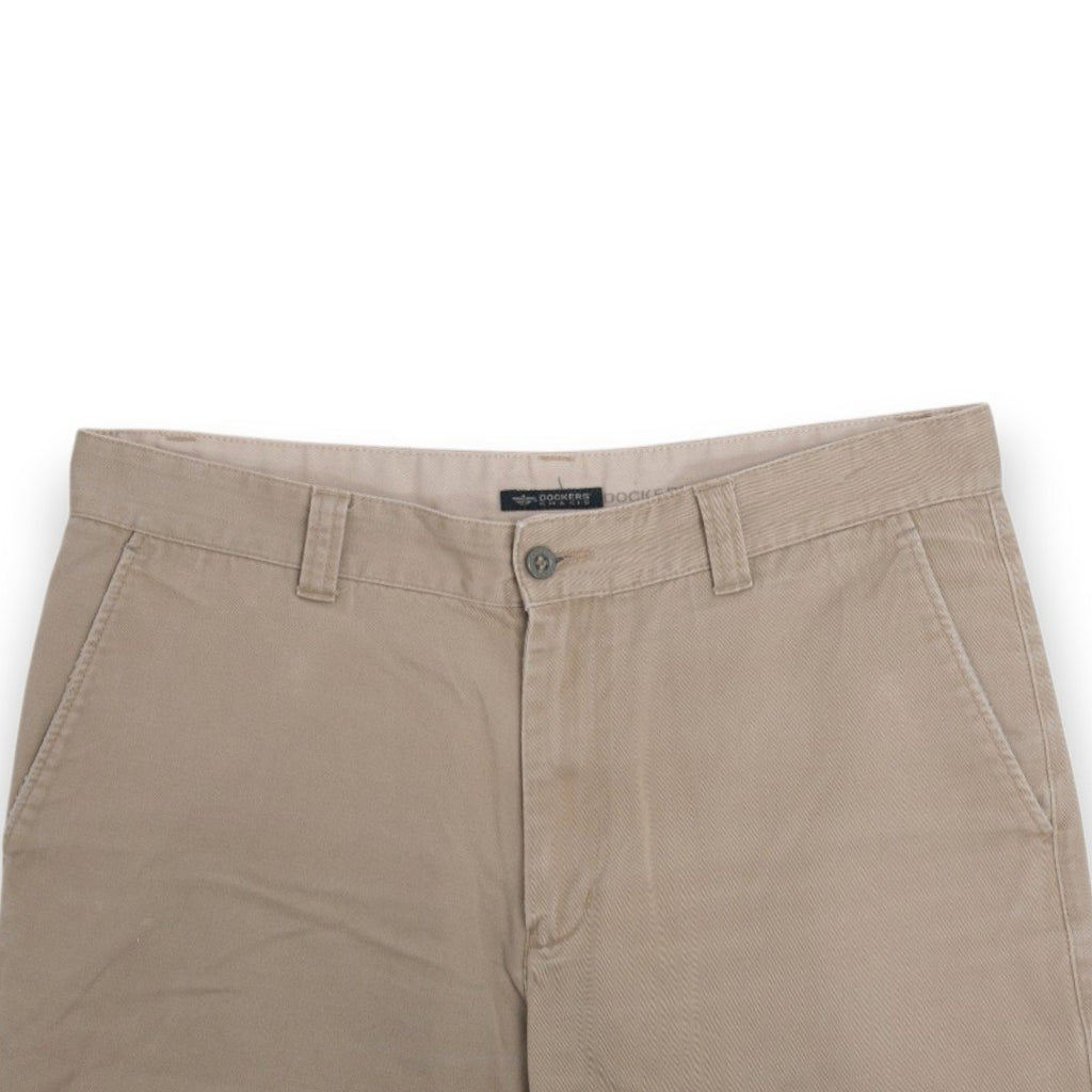 Stone Beige Twill High-Rise Trousers
