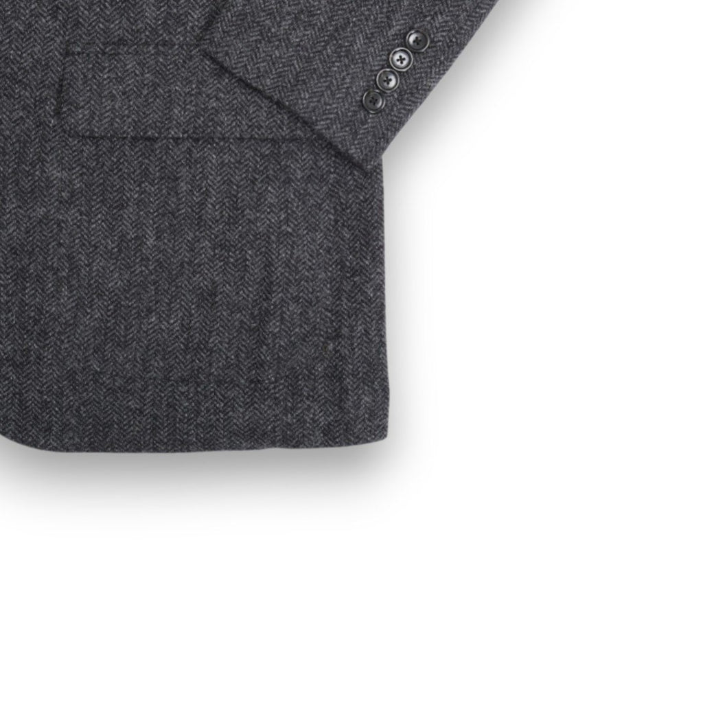 Charcoal Herringbone Tweed Sports Jacket