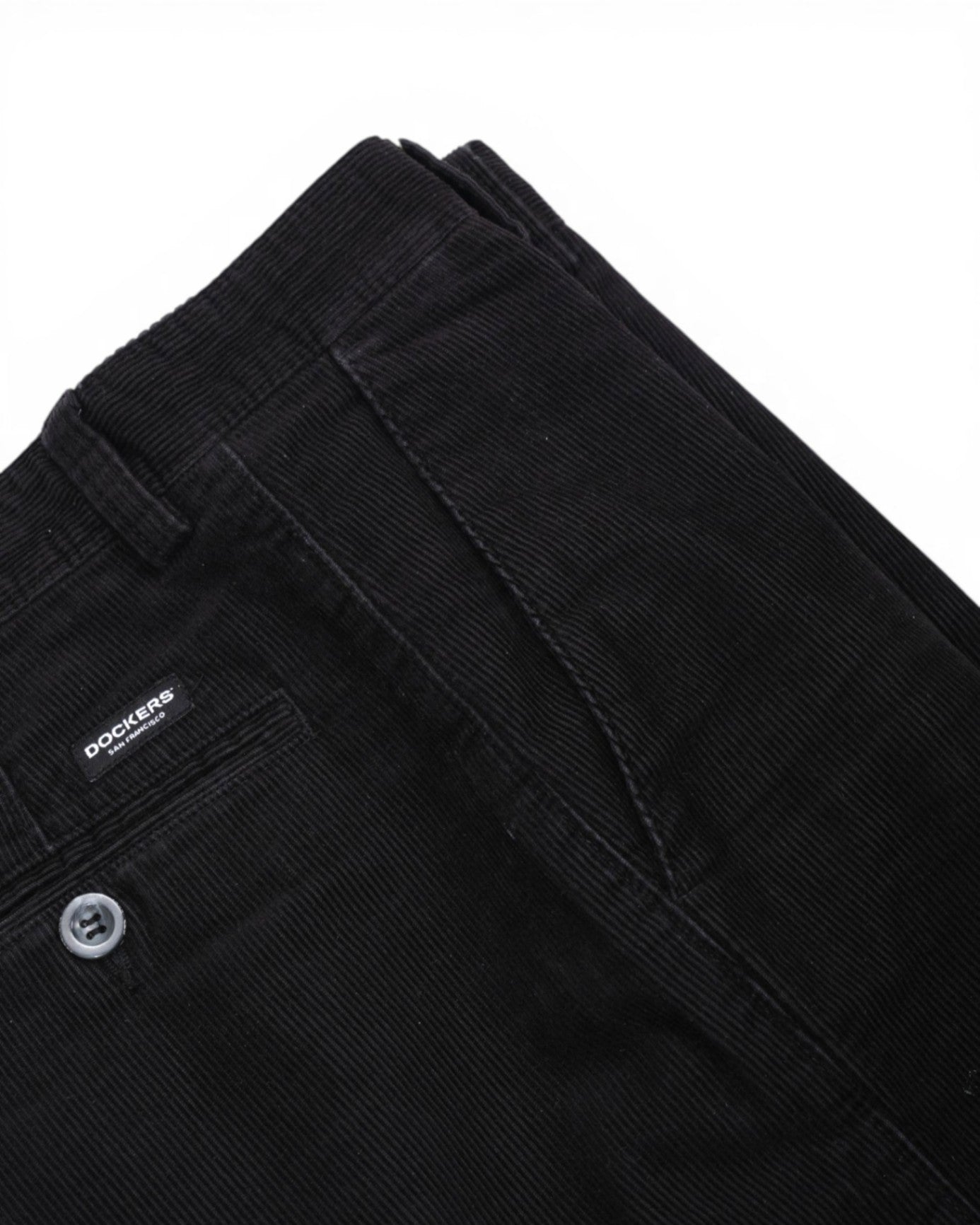 Black Cotton Corduroy Trousers