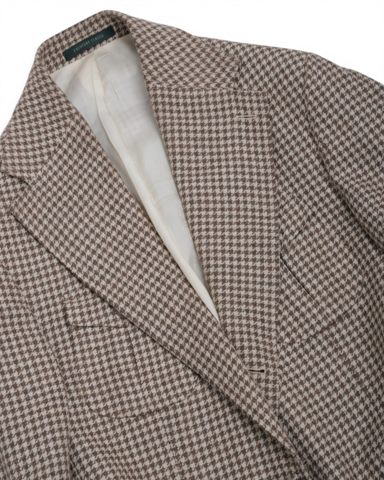Beige Brown Houndstooth Sports Jacket