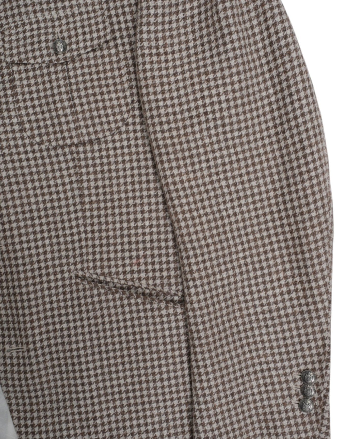 Beige Brown Houndstooth Sports Jacket