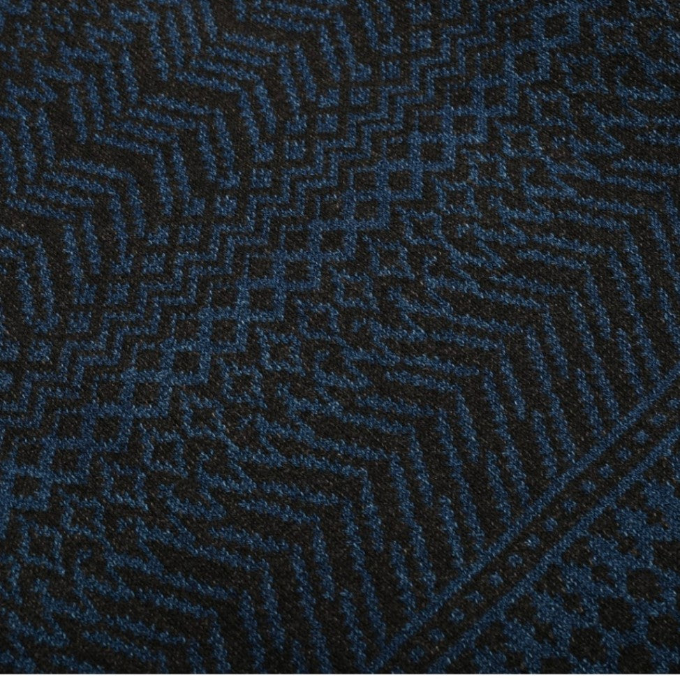 Navy/Black Cotton Mock-Neck