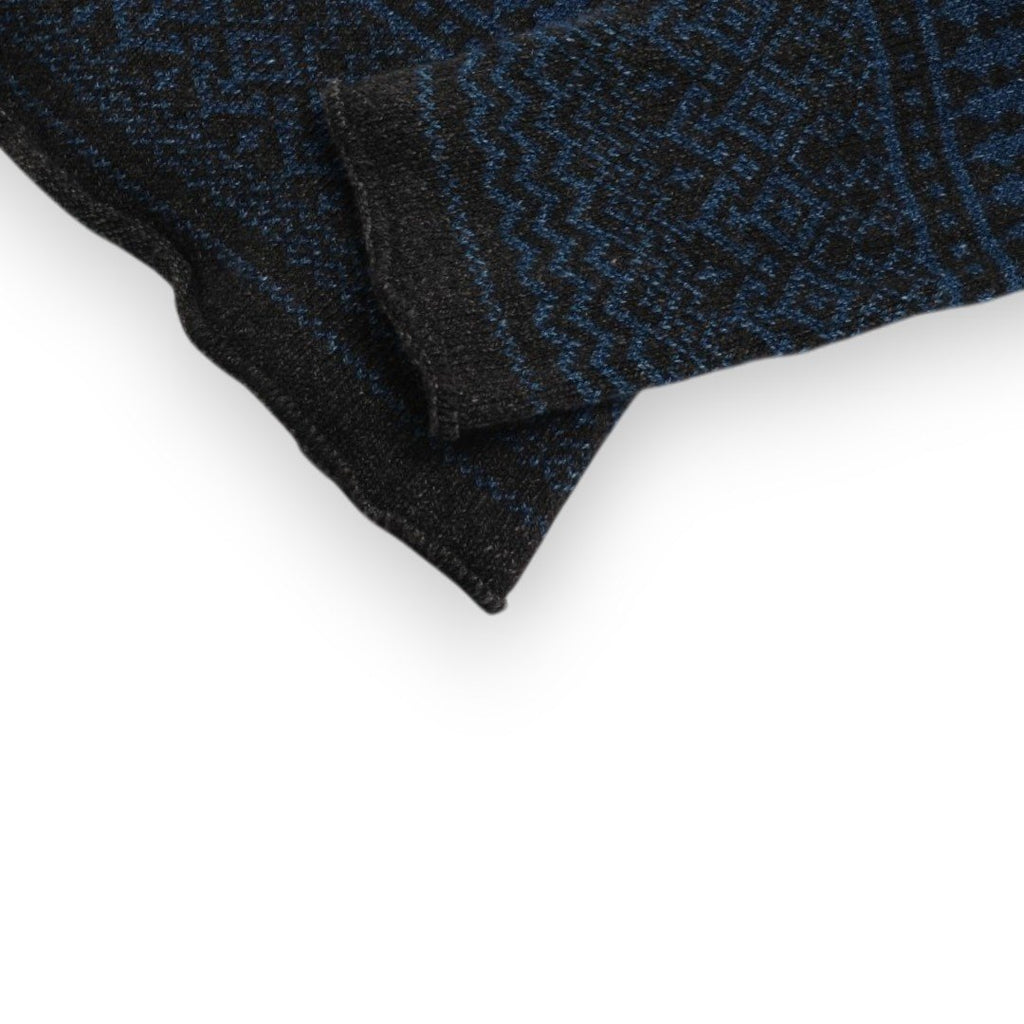 Navy/Black Cotton Mock-Neck