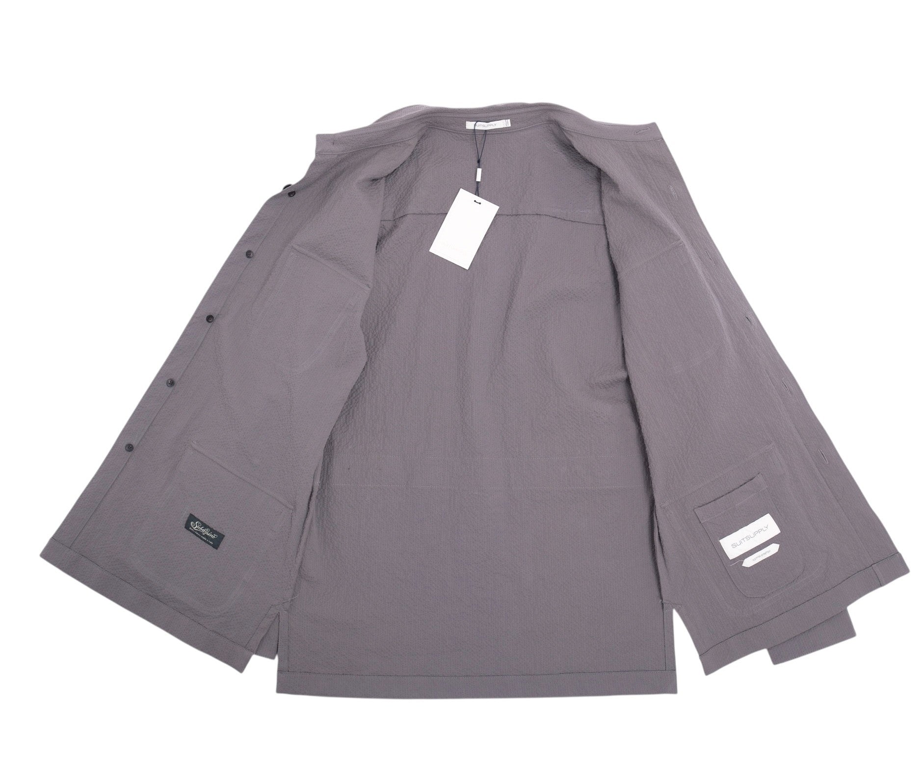 Grey/Taupe Subalpino Seersucker Safari Overshirt