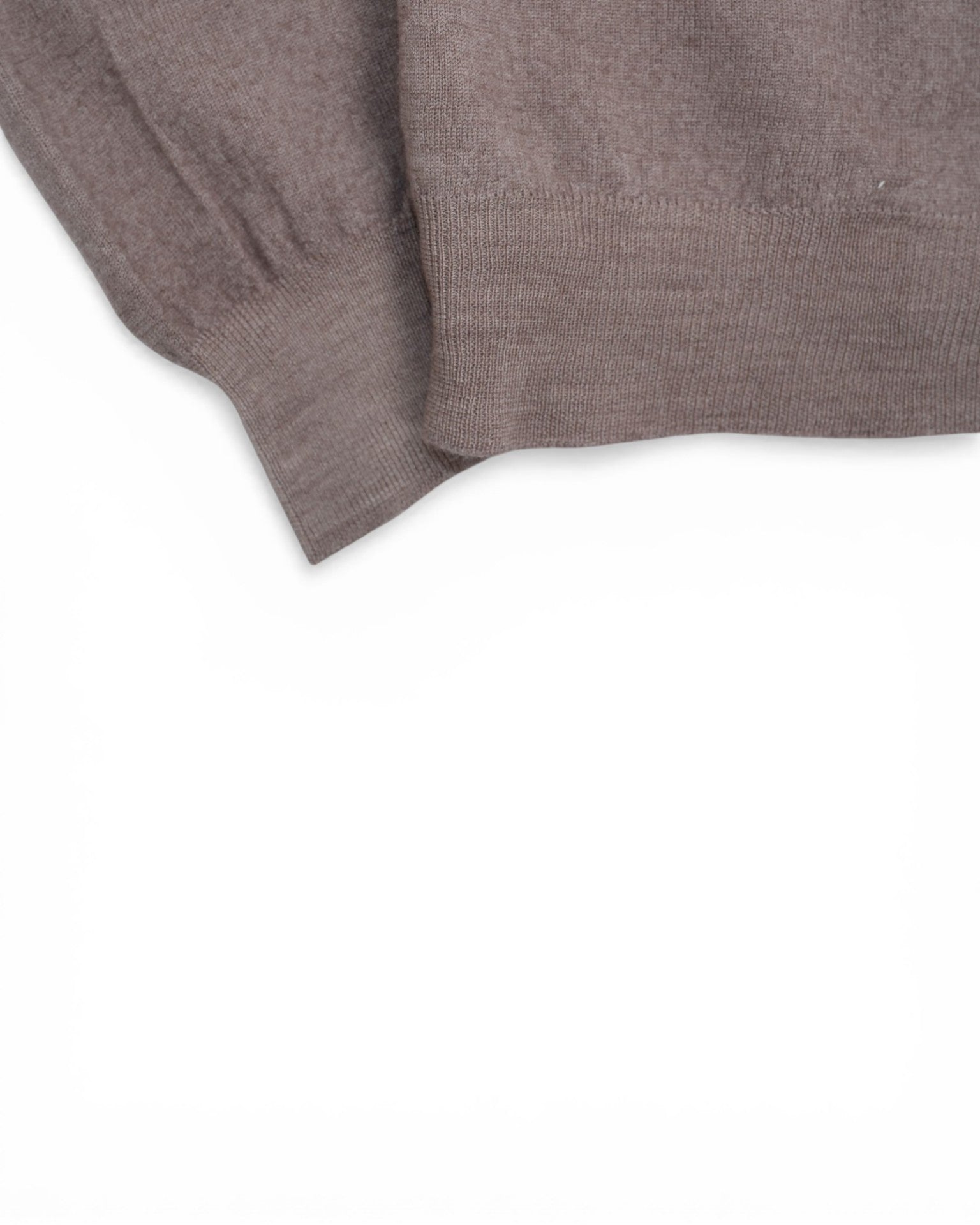 Light Taupe Half zip Wool Sweater