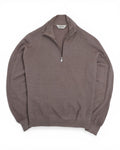 Light Taupe Half-Zip Wool Sweater