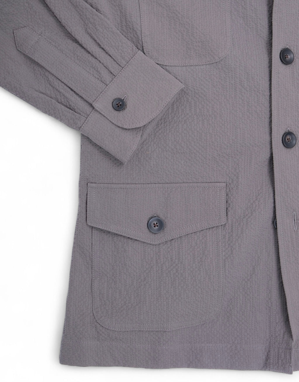 Grey/Taupe Subalpino Seersucker Safari Overshirt