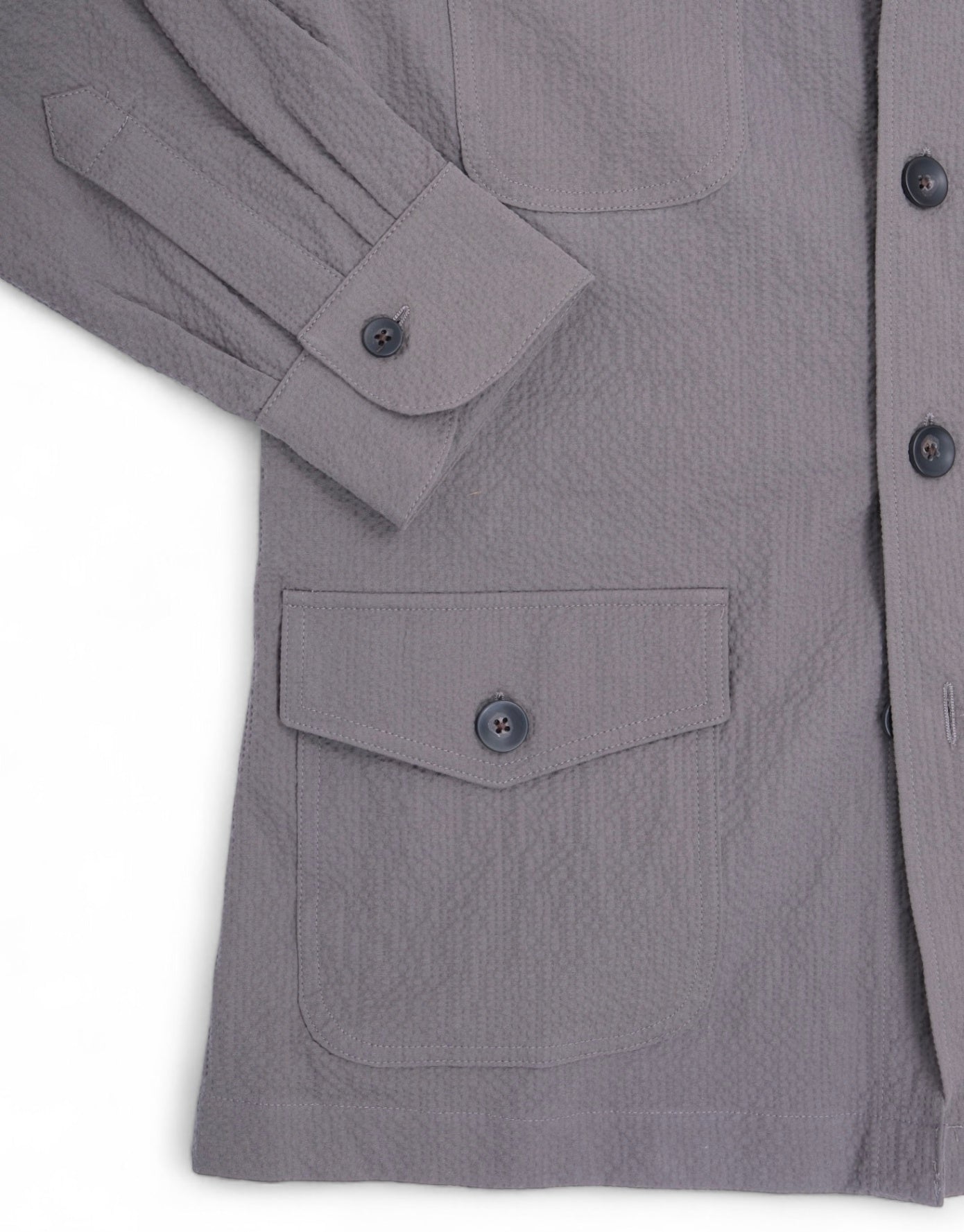 Grey/Taupe Subalpino Seersucker Safari Overshirt