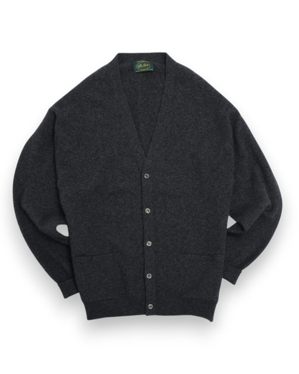 Dark Grey Lambsool Deep V-Neck Cardigan