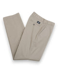 Beige Cotton Twill High-Rise Trousers 