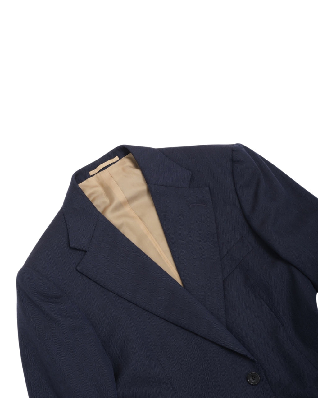 Navy Herringbone Wool Suit
