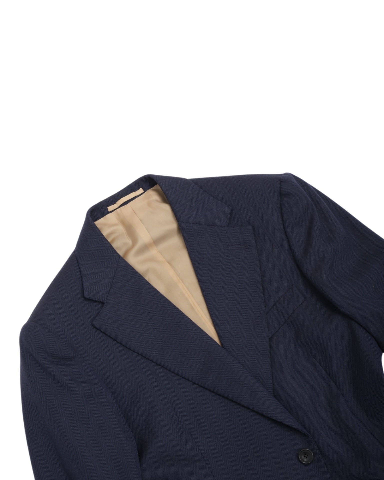 Navy Herringbone Wool Suit
