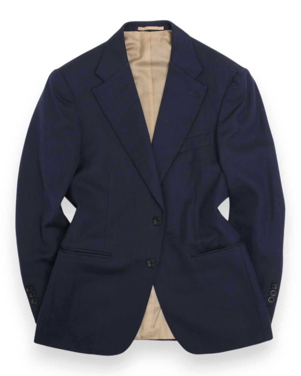 Navy Herringbone Wool Suit