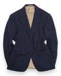 Navy Herringbone Wool Suit