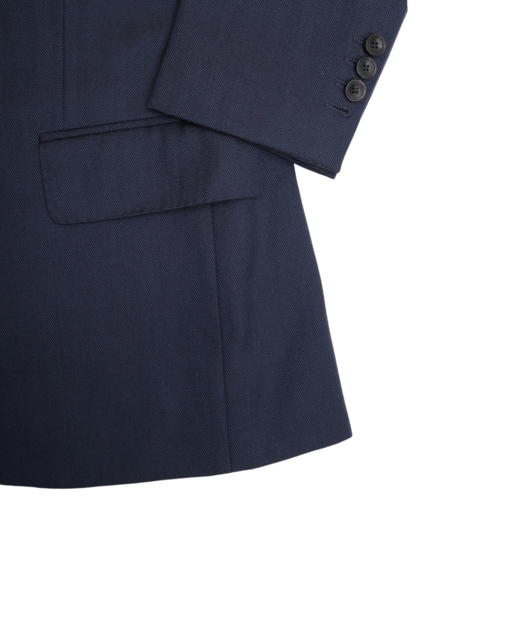 Navy Herringbone Wool Suit