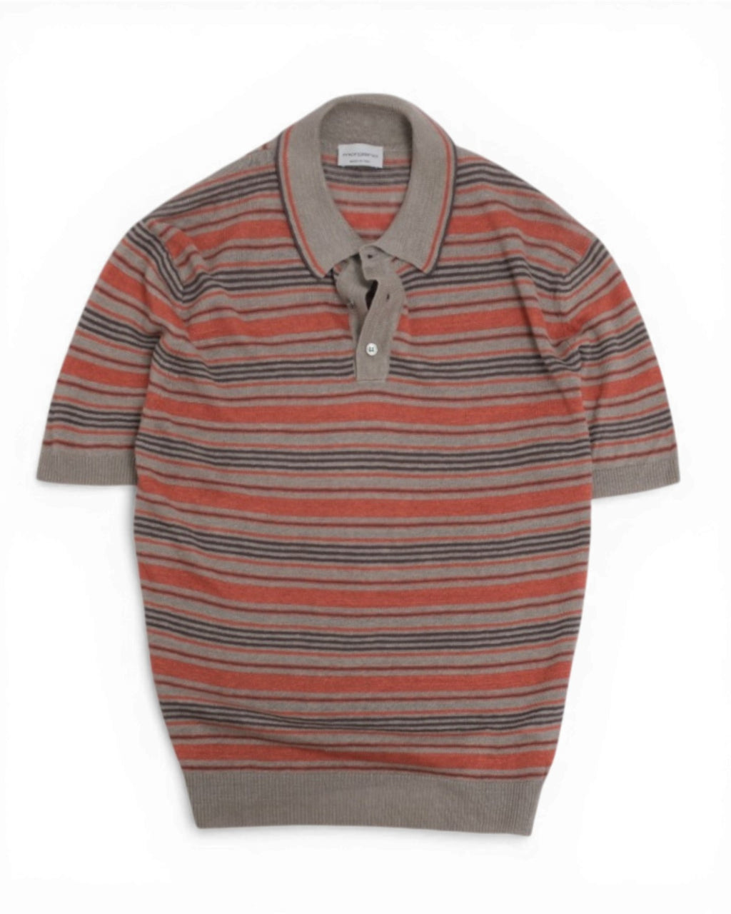 Beige/Brown/Rust Linen Polo