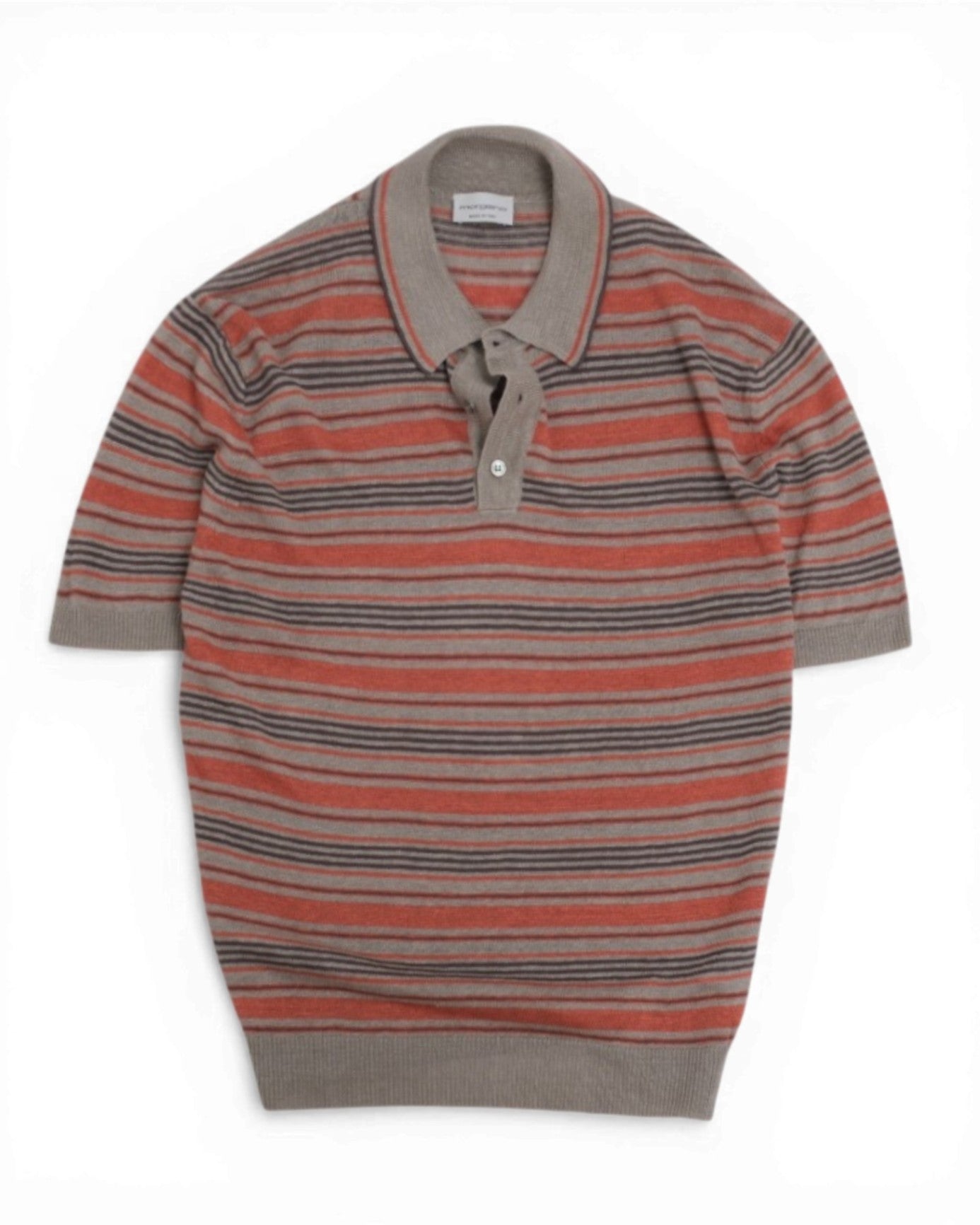 Beige/Brown/Rust Linen Polo
