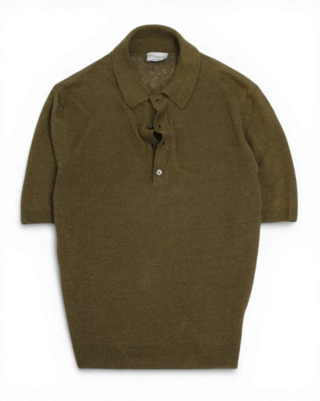 Moss Green Linen Polo