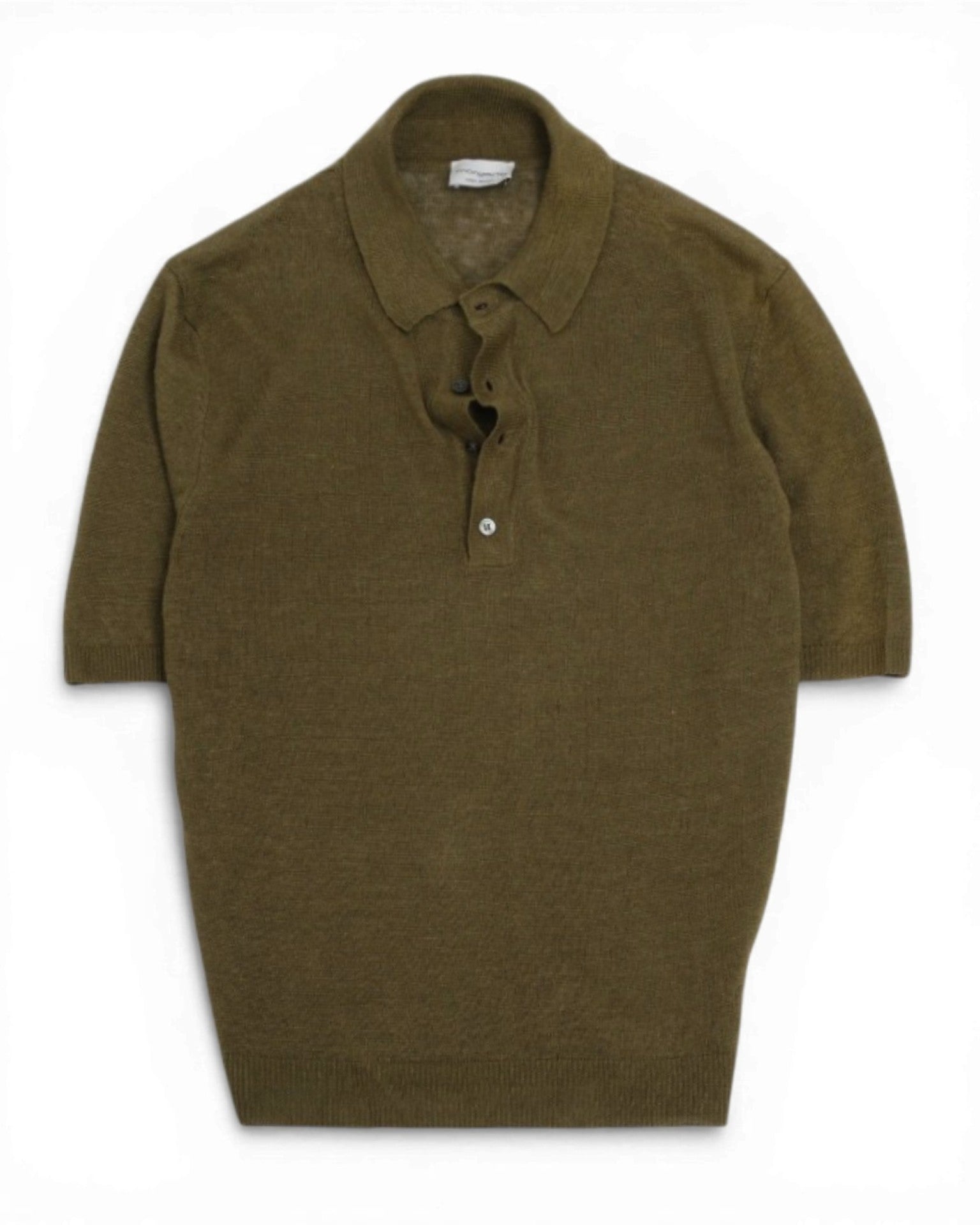 Moss Green Linen Polo