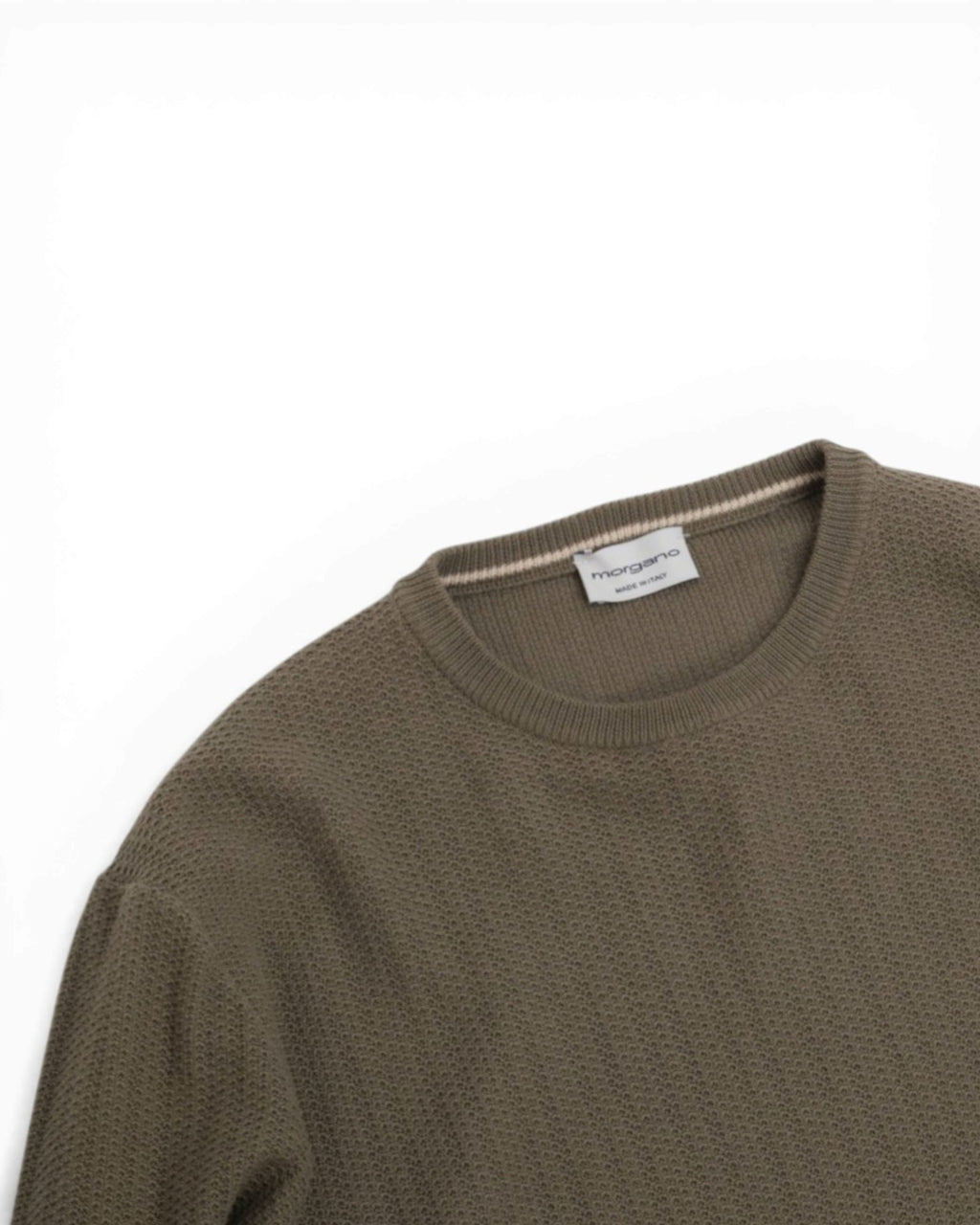 Army Green Honeycomb Short-sleeve Crewneck
