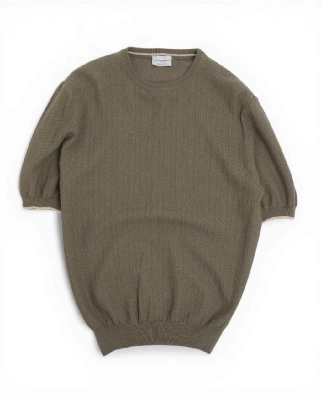 Army Green Honeycomb Short-sleeve Crewneck