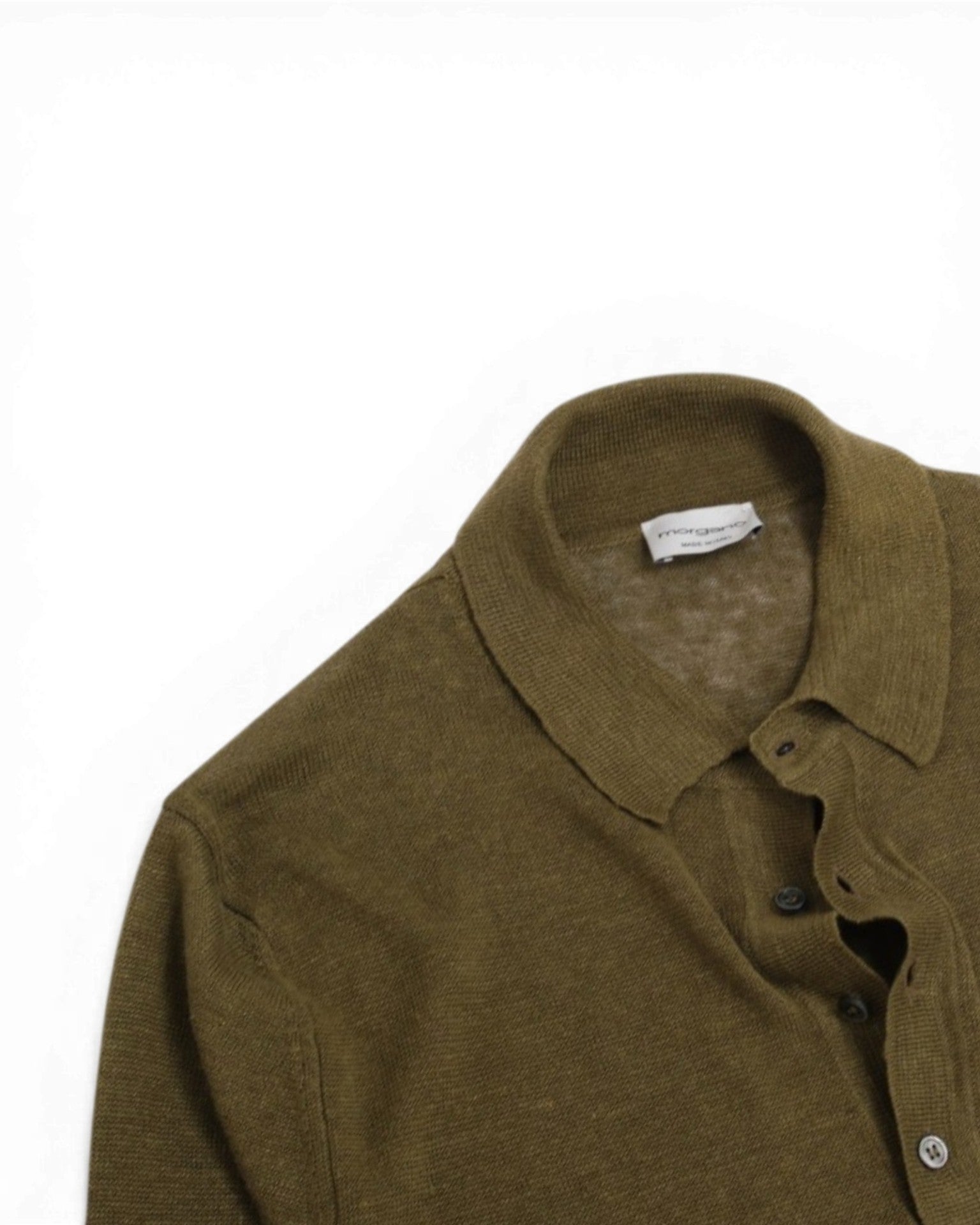 Moss Green Linen Polo