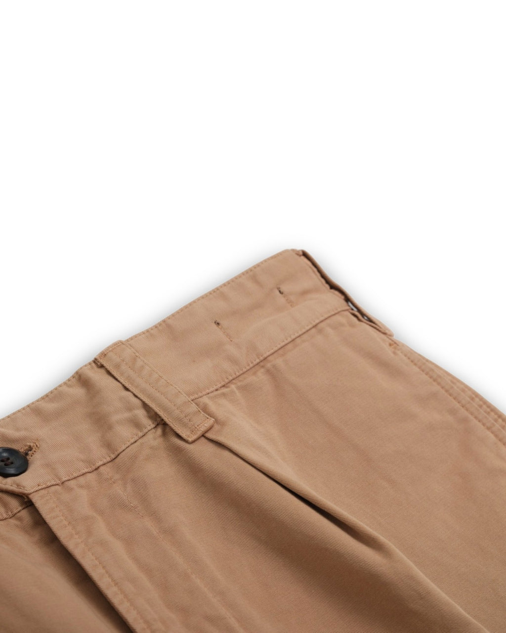 Khaki Twill High-Rise Pleated Shorts