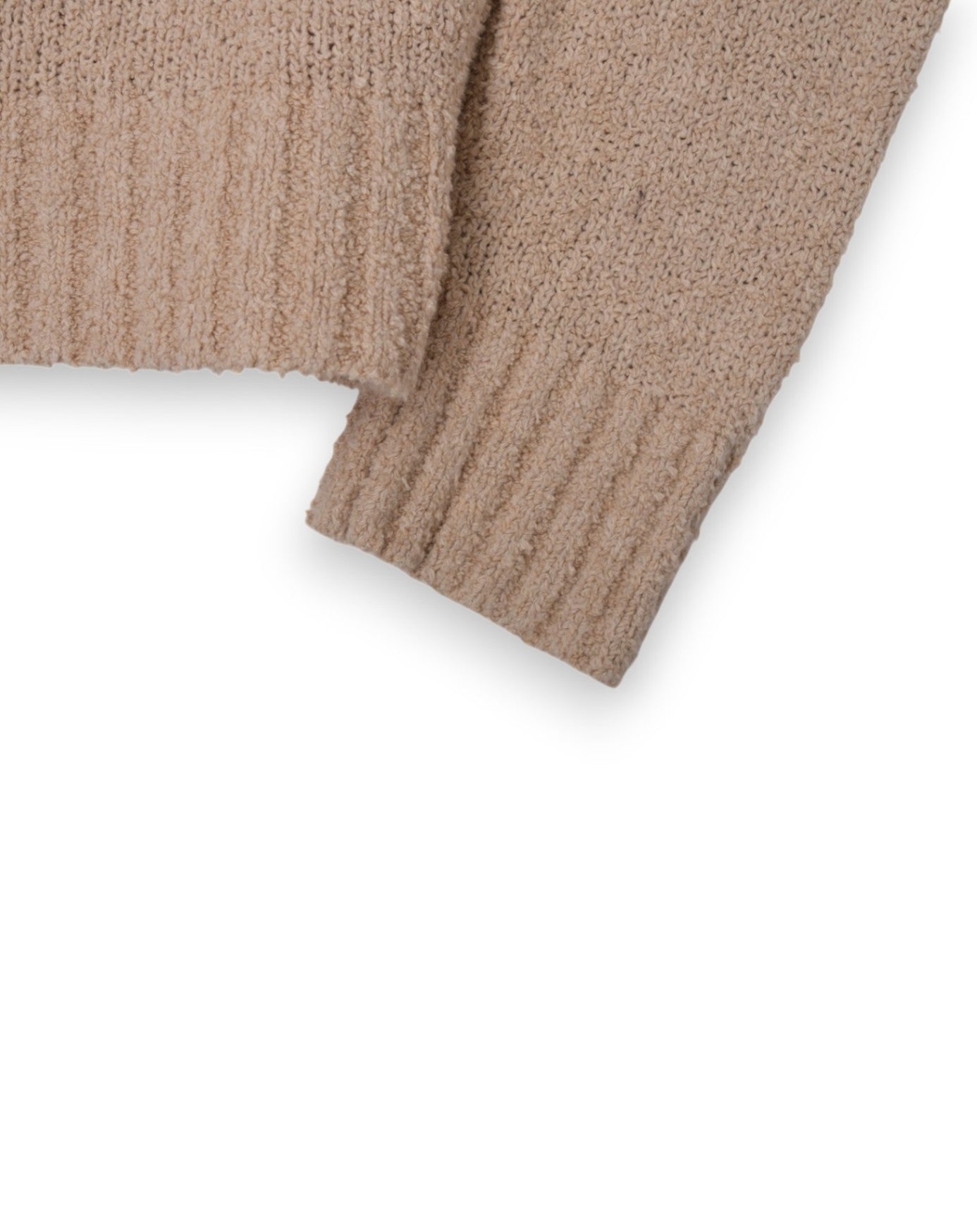 Beige Cotton/Cashmere/Polyester Knitted Polo Sweater