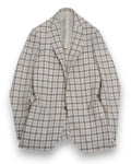Ecru/Taupe Plaid Solbiati Linen Sports Jacket