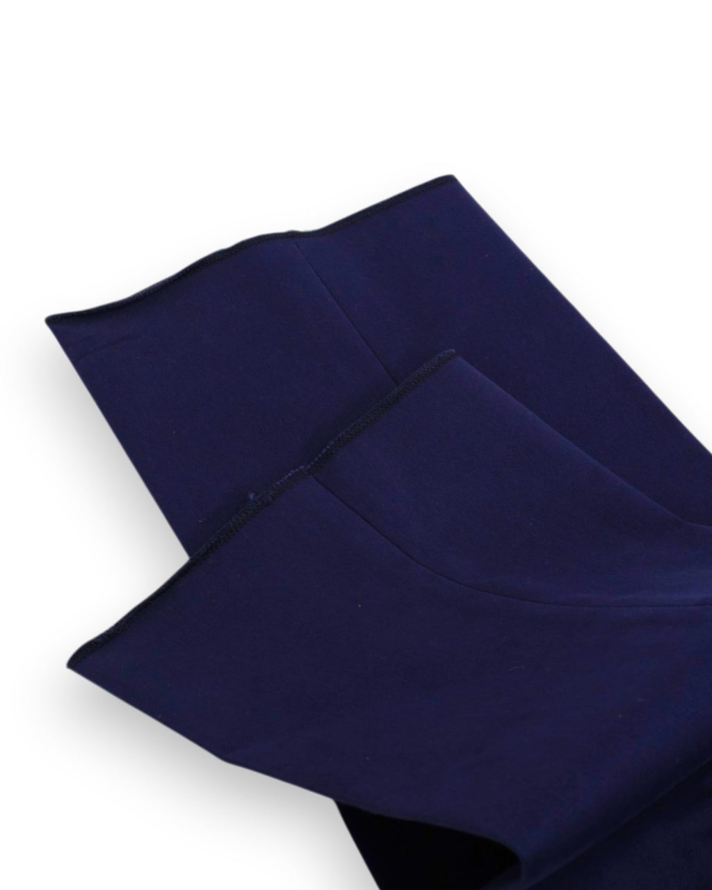 Dark Blue Twill Pleated High-Rise Trousers