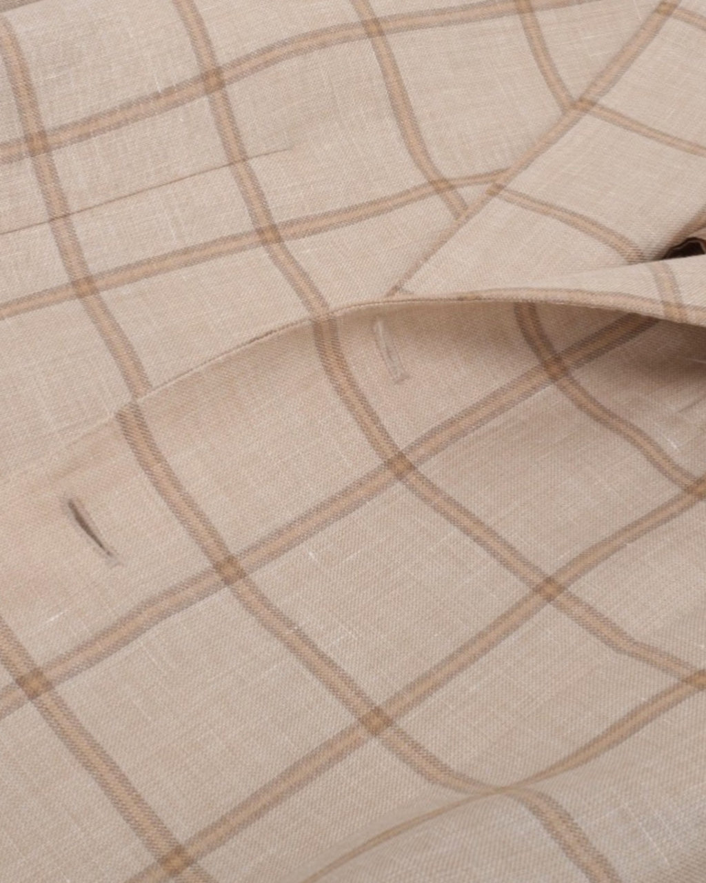 Beige/Pale Saffron Wool/Linen/Silk Windowpane Sports Jacket