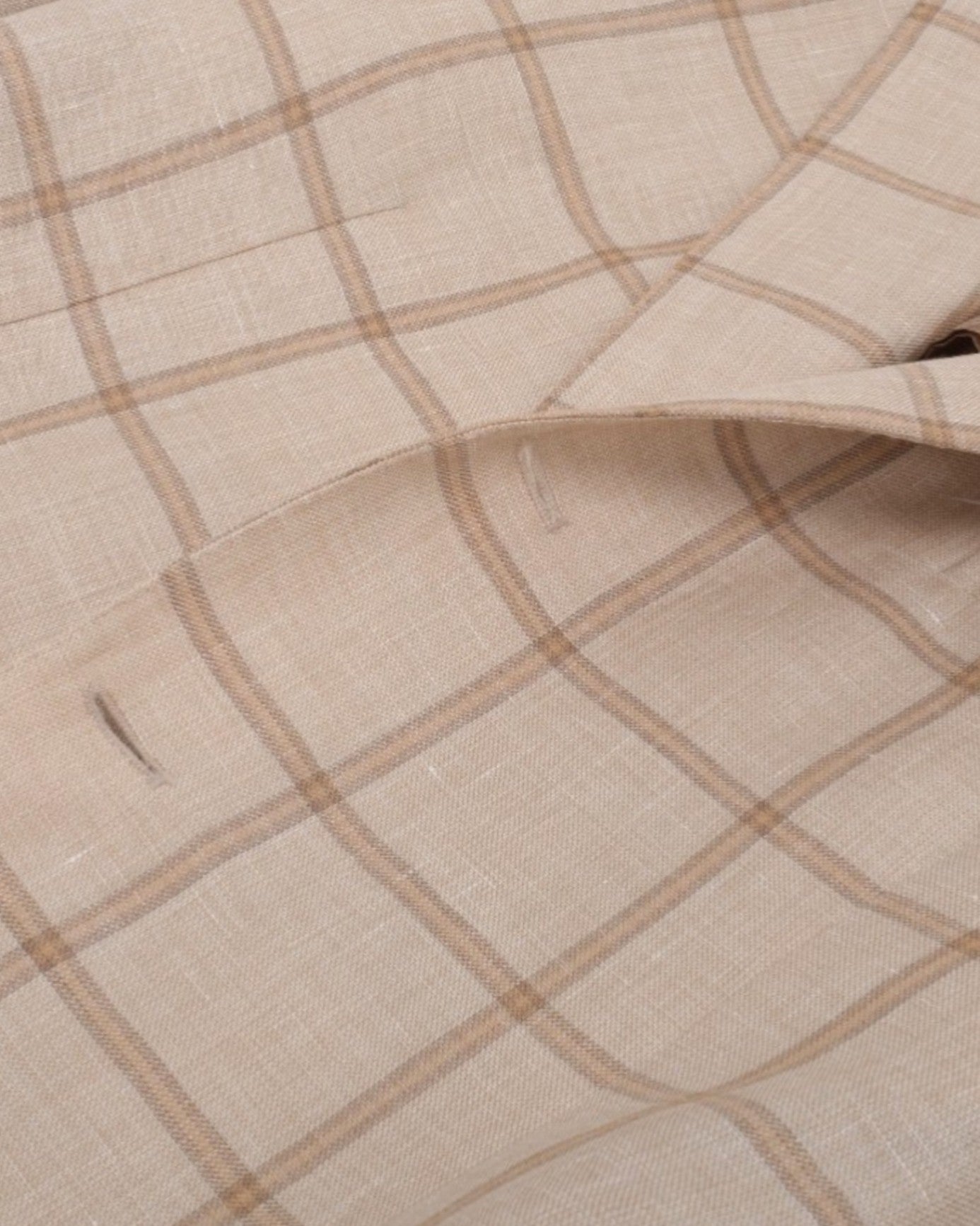 Beige/Pale Saffron Wool/Linen/Silk Windowpane Sports Jacket