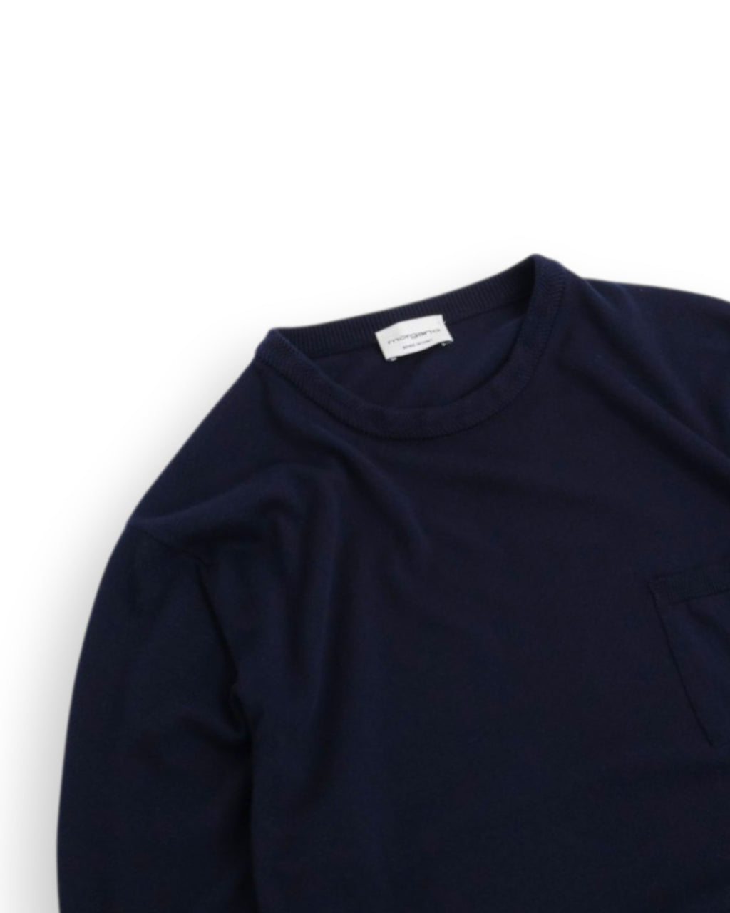 Navy Cotton Short-Sleeve Crewneck