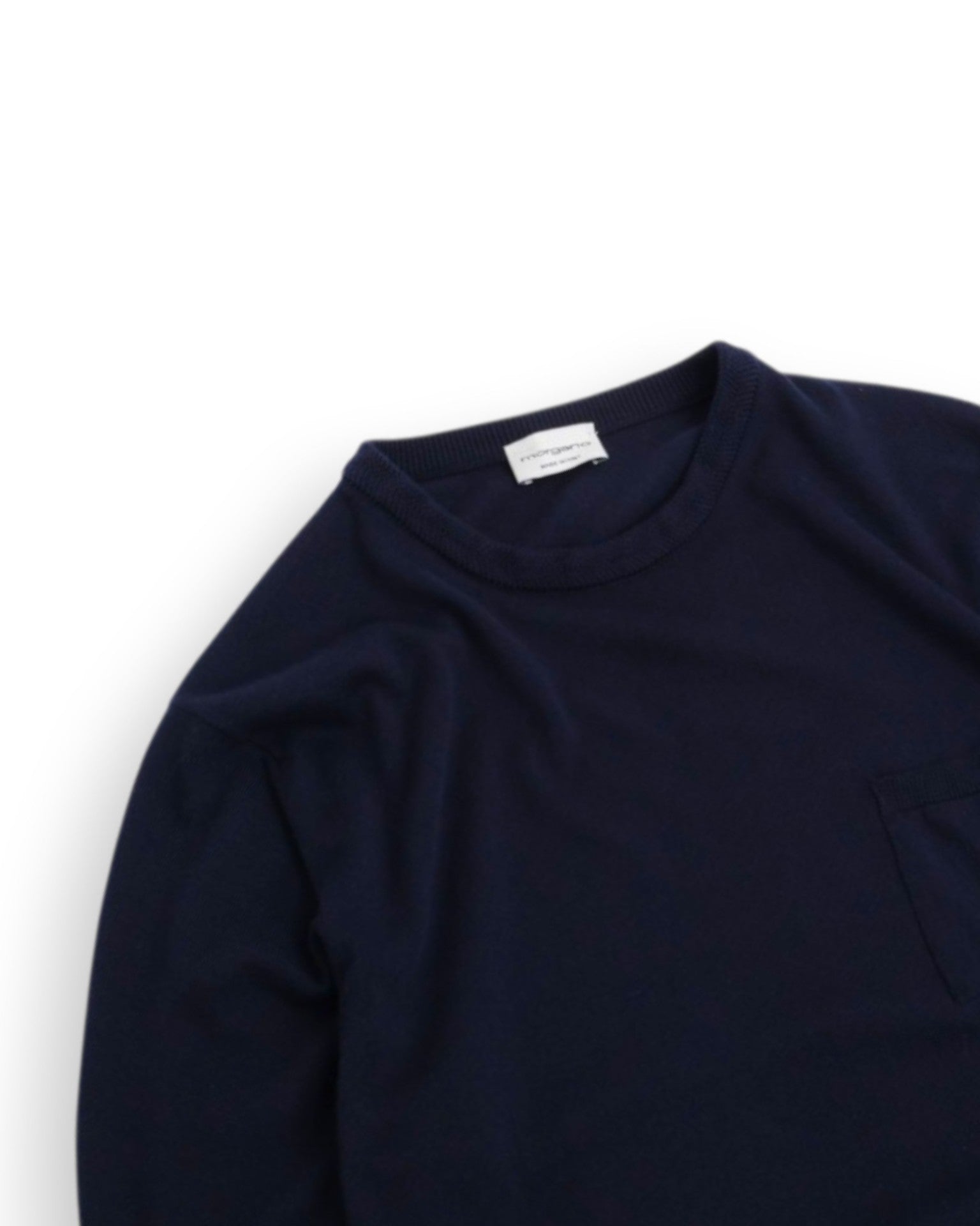 Navy Cotton Short-Sleeve Crewneck