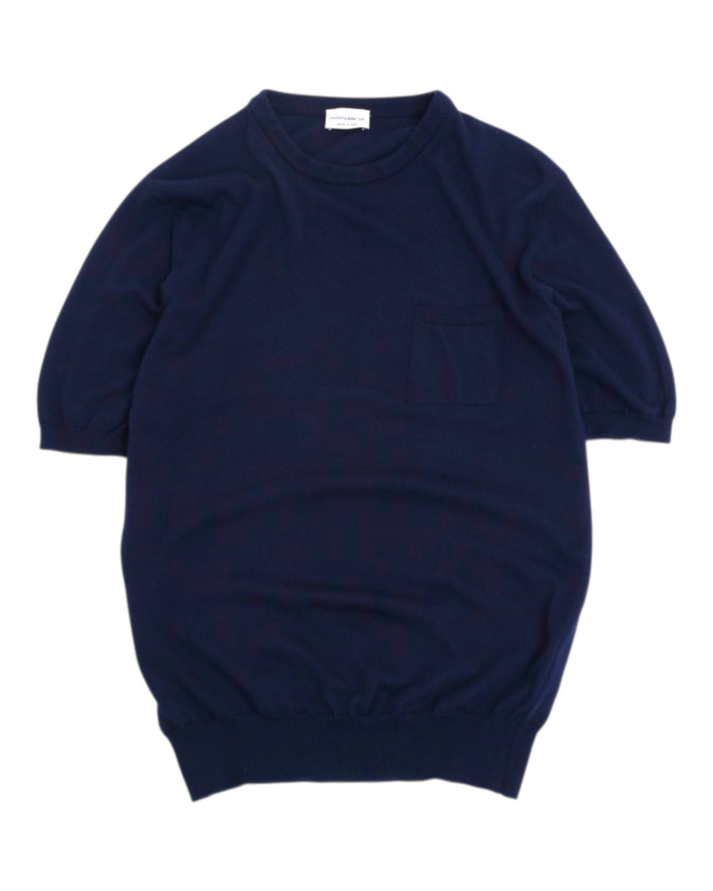 Navy Cotton Short-Sleeve Crewneck